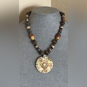 22-1/2 inch African inspired bead necklace NWOT
